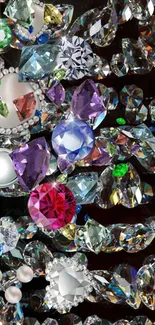 Dazzling mobile wallpaper featuring intricate, shimmering crystal patterns.