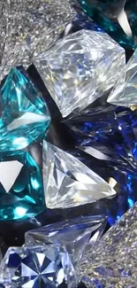 Vibrant gemstone mobile wallpaper, showcasing sparkling jewels.