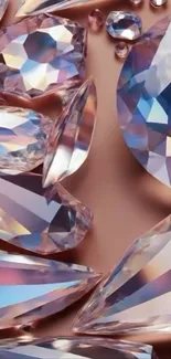 Elegant pink gemstone cluster wallpaper.