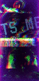 Glitch art wallpaper with vibrant colors and text 'It's Me' on a black background.