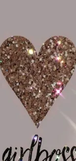 Glitter heart with 'girlboss' text on gray background.