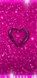 Pink glitter heart wallpaper with sparkling and vibrant accents.