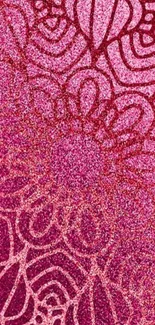 Pink glitter mandala design wallpaper with intricate patterns.