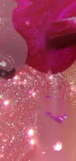 Glittering pink abstract wallpaper with sparkles.