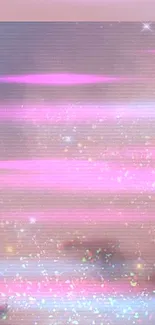 Pink glittering wallpaper with sparkles and dreamy textures for mobile device.