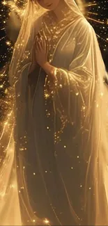 Ethereal figure surrounded by golden light