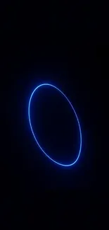 Glowing blue circle on a dark backdrop, perfect for mobile wallpaper.