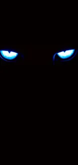 Glowing blue eyes in a dark background wallpaper.