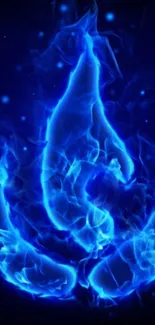 Captivating blue flame art design wallpaper.