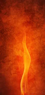 Mobile phone wallpaper of a glowing orange candle flame.