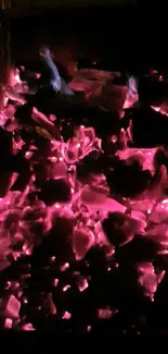 Glowing coals in dark red hues for mobile wallpaper.