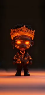 Glowing cartoon character with crown
