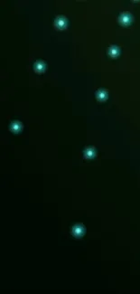 Dark green wallpaper with glowing dots.