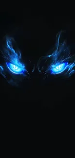 Dark wallpaper with glowing blue eyes