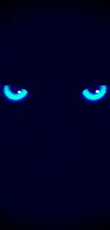 Dark wallpaper with glowing blue eyes staring out.