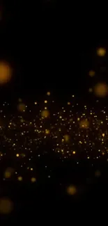 Luxurious glowing gold particles on dark background