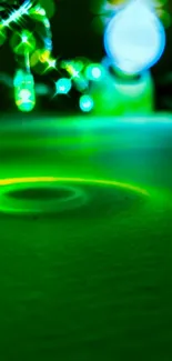 Glowing green abstract design with vibrant light.