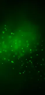 Glowing green dots abstract mobile wallpaper.