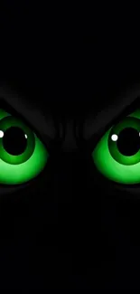 Dark wallpaper with glowing green eyes staring.