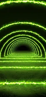 Futuristic mobile wallpaper with neon green arches.