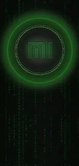 Futuristic green tech wallpaper with glowing design.