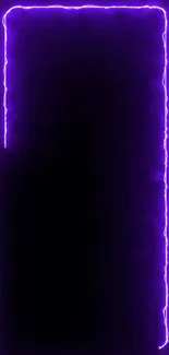 Glowing purple neon phone wallpaper with stylish border design.