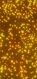 Orange glowing dots wallpaper with a vibrant, lively pattern.