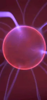 Vibrant glowing plasma sphere wallpaper with electric light patterns.