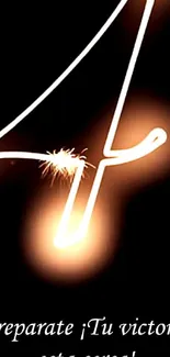 Stylish sparkler art number on black background.