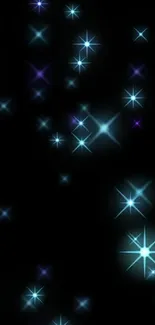 Glowing stars on a dark canvas mobile wallpaper.