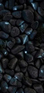 Dark wallpaper with glowing stones and a serene design.