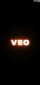 Glowing VEO text on dark black background wallpaper.