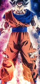 Goku in Ultra Instinct form, vivid anime art.