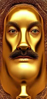 Surreal gold face art wallpaper for phones