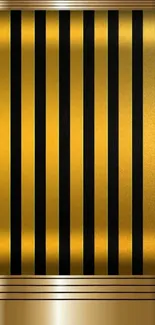 Luxurious gold and black striped wallpaper for mobile phones.