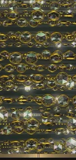Luxurious gold geometric mobile wallpaper design