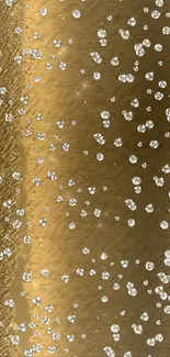 Luxurious gold wallpaper with shimmering bubbles for mobile screens.