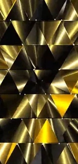 Gold triangular pattern wallpaper for mobile phone.