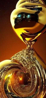 Golden abstract hourglass artwork with vibrant and luxurious design.