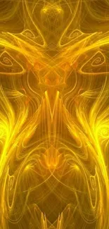 Golden abstract art with flowing lines, perfect for a vibrant mobile wallpaper.