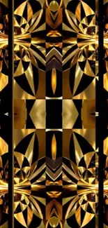 Intricate golden abstract pattern wallpaper.