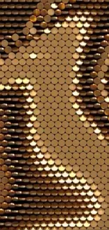 Golden abstract pattern with circular design texture.