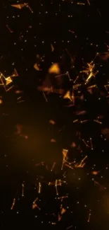 Golden abstract wallpaper with glowing shapes.