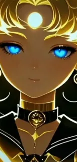 Golden-themed anime character with glowing details.