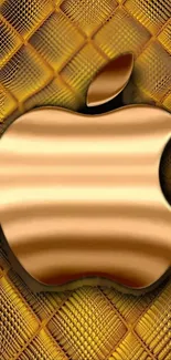 Golden Apple logo on textured background wallpaper.