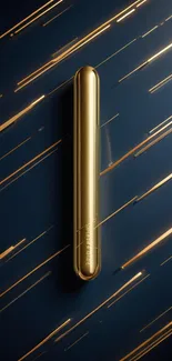 Luxurious mobile wallpaper with a golden bar on a dark blue backdrop.