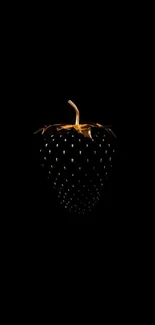 Golden berry on black background wallpaper with elegant design.