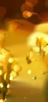 Golden bokeh lights creating a warm, elegant mobile wallpaper background.