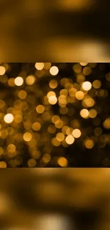 Golden bokeh background with shimmering light circles.