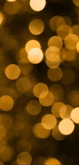 Golden bokeh abstract light phone wallpaper.